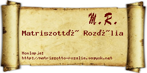 Matriszottó Rozália névjegykártya